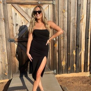 Elegant Black Strapless Dress